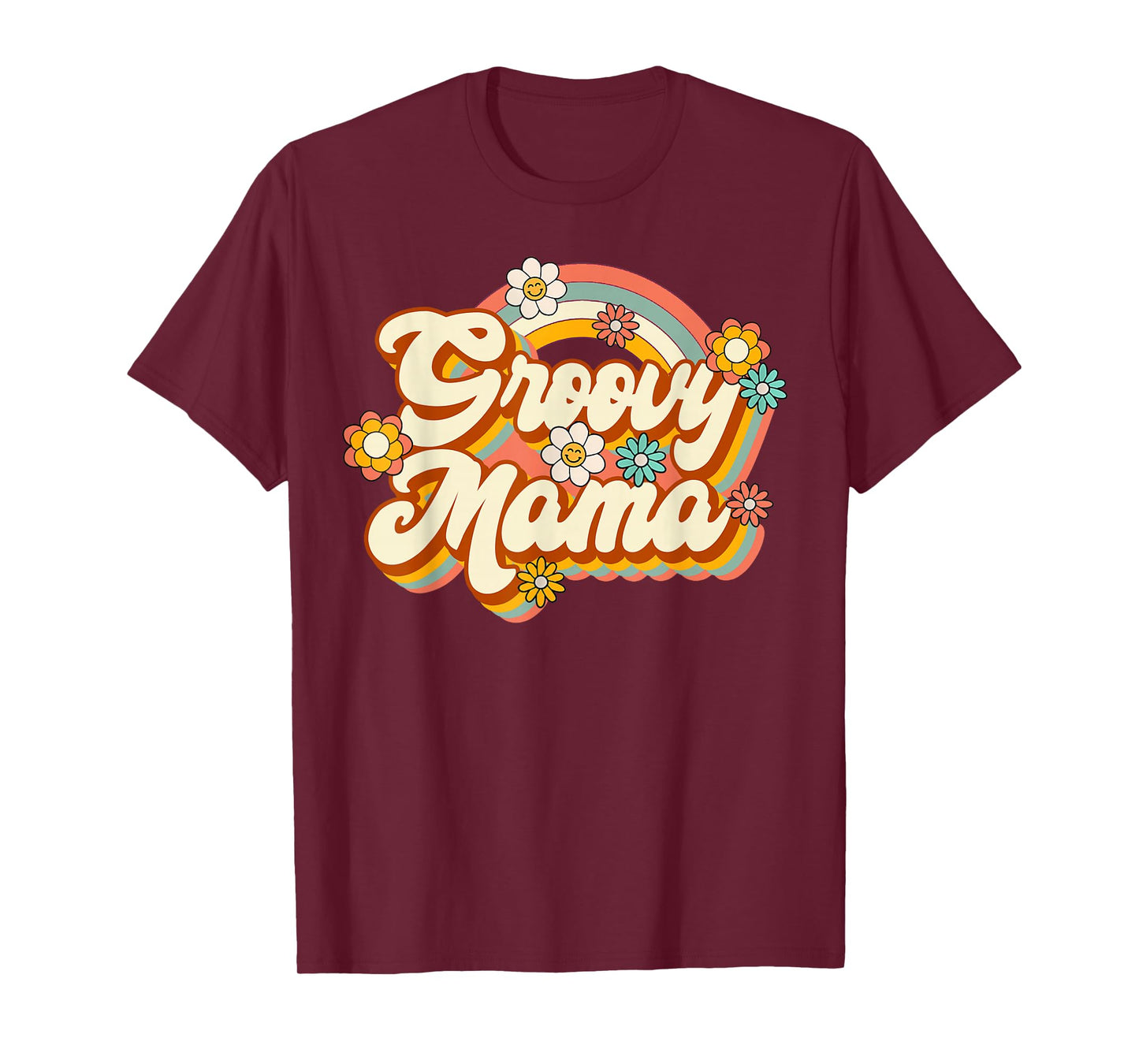 Retro Groovy Mama Family Birthday 60s 70s Hippie Costume T-Shirt