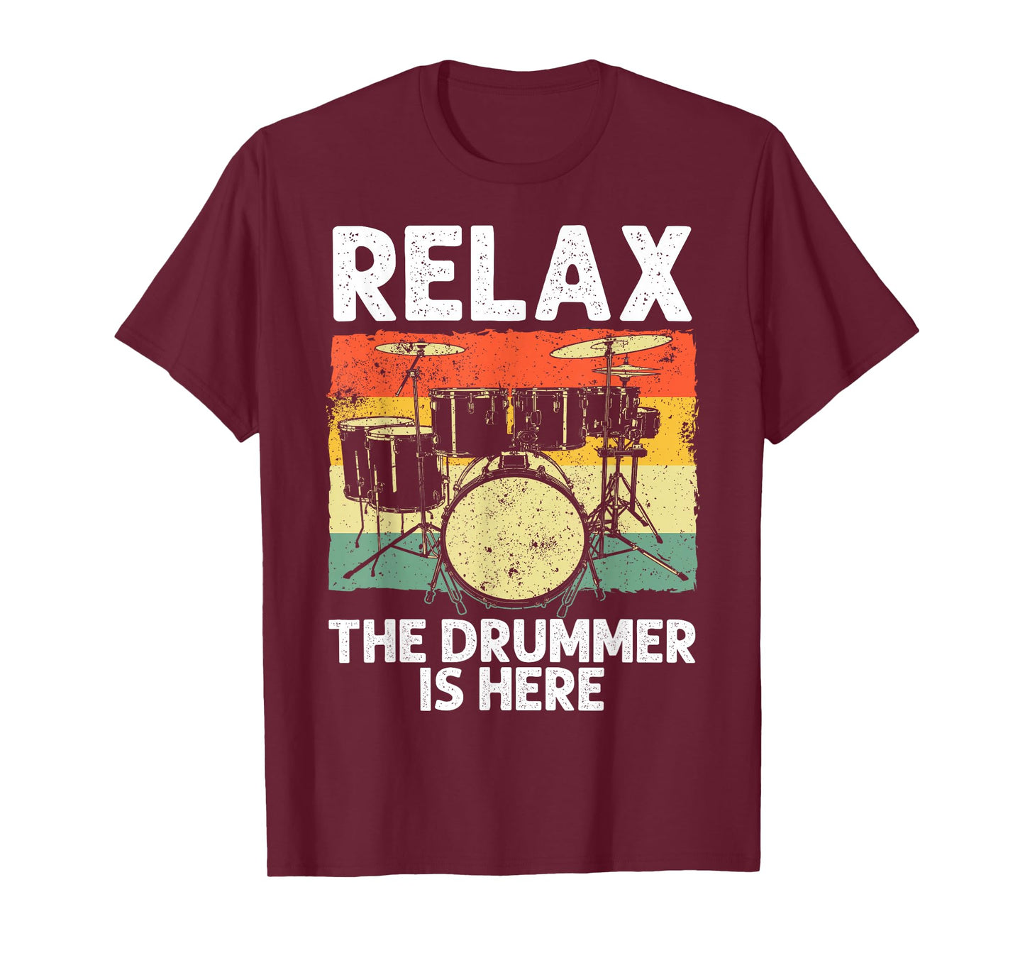 Funny Drumming Art for Men Women Drumline Drum Set Drummer T-Shirt