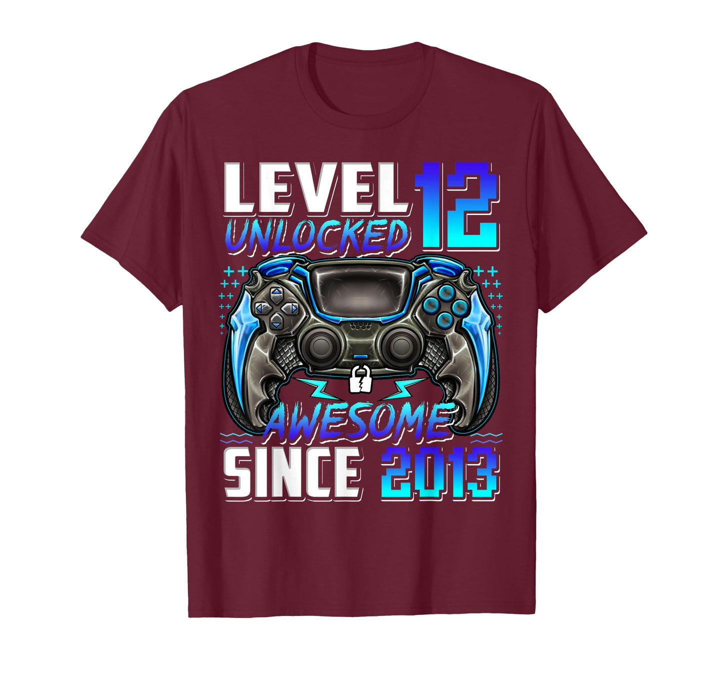 Level 12 Unlocked Awesome Since 2013 12th Birthday Gaming T-Shirt