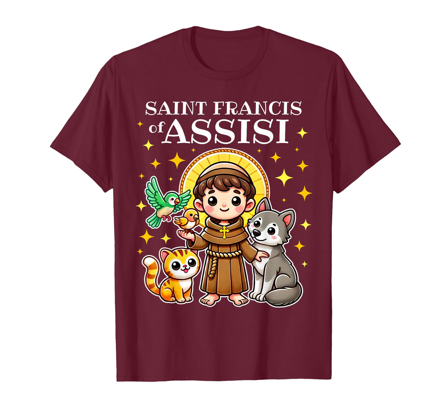Saint Francis of Assisi Saint of Animals Catholic for kids T-Shirt