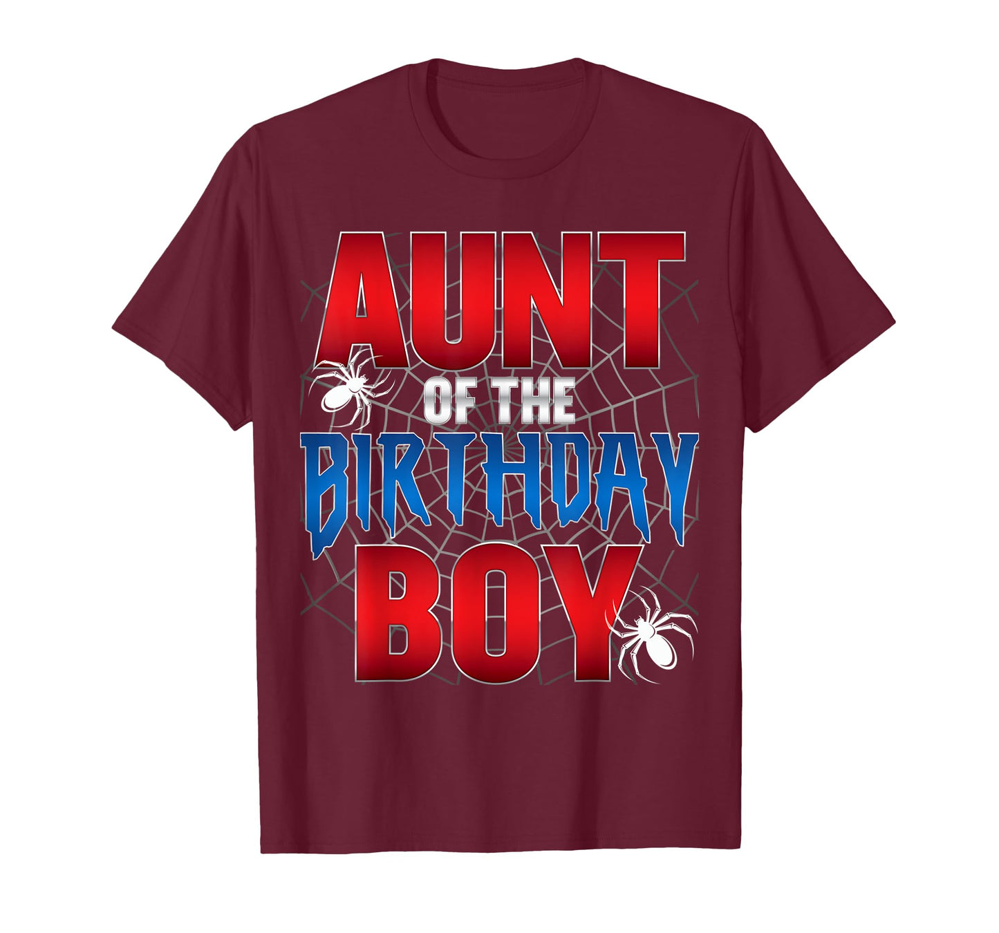 Aunt Of The Birthday Boy Spider Web Birthday Party Matching T-Shirt