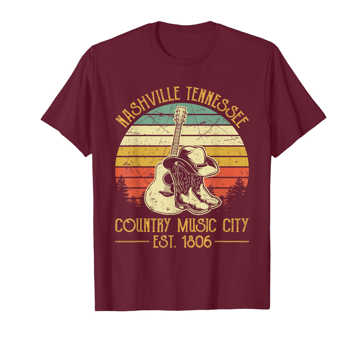 Guitar Guitarist Nashville Tennessee Country Music City T-Shirt