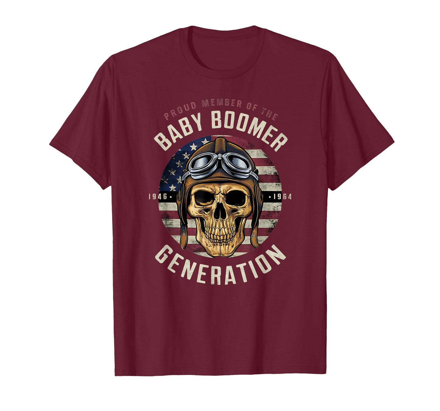 Baby Boomer Skull Patriotic T-Shirt Gifts 1946-1964 T-Shirt
