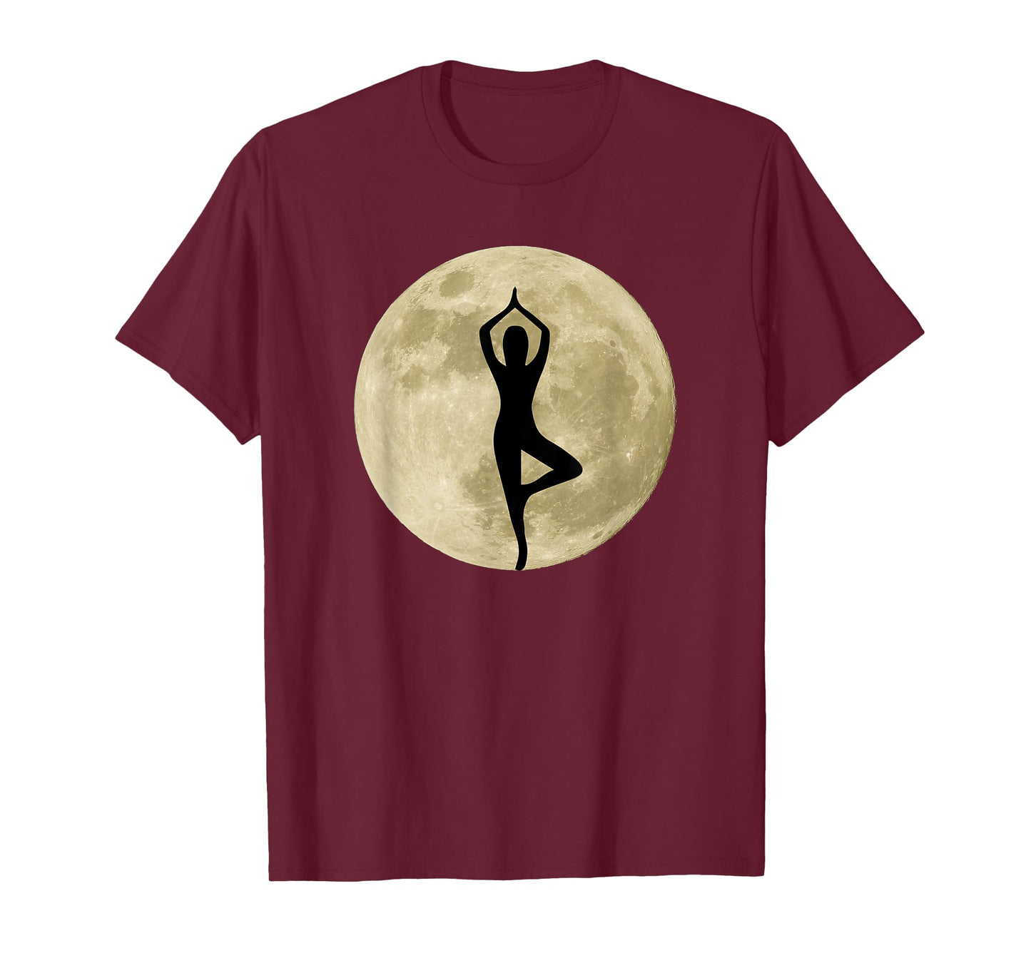 Yoga Pose Tree Vrikshasana Asana Full Moon T-Shirt