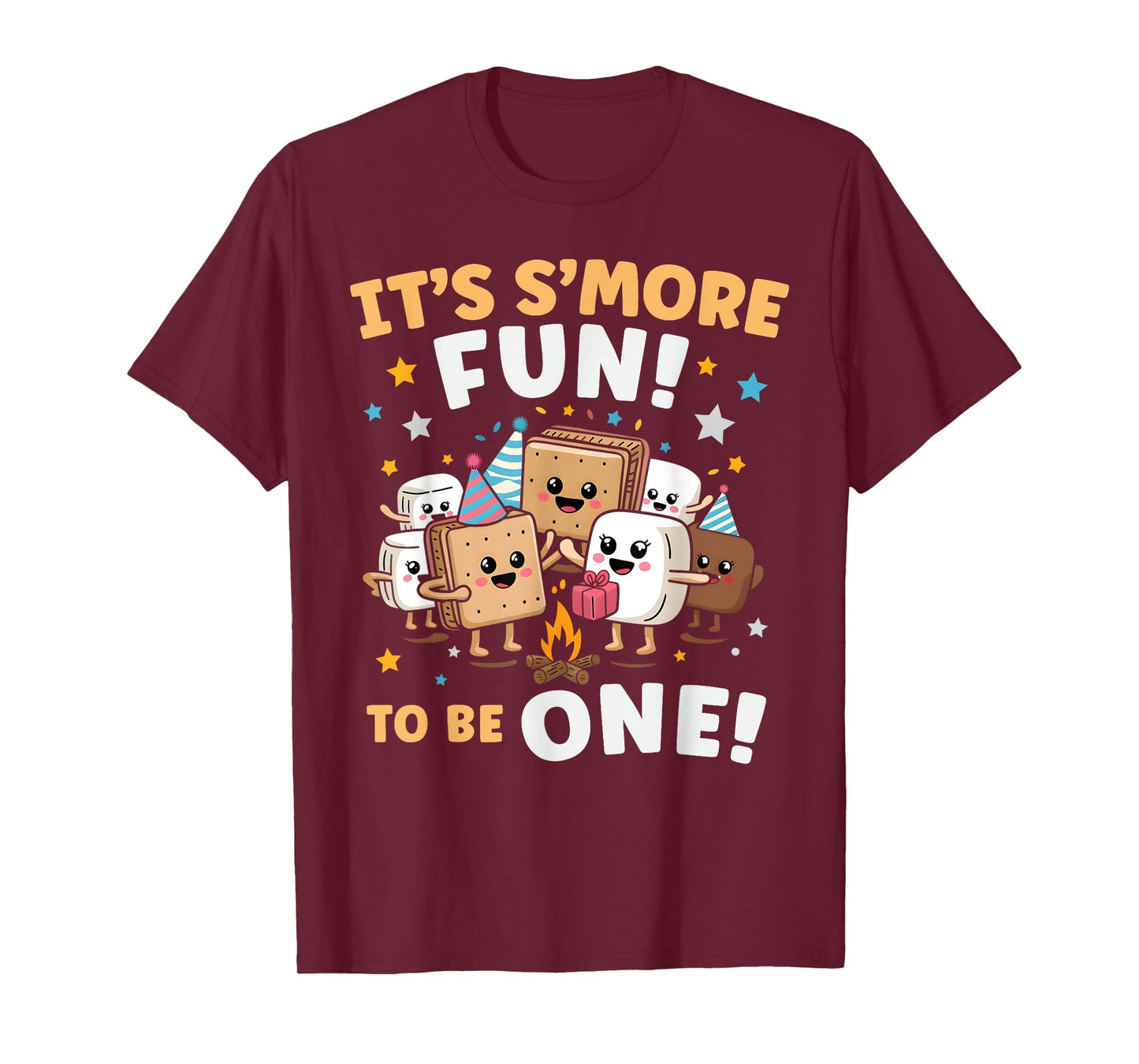 Birthday Campfire Marshmallow It's S'more Fun Being One 1st T-Shirt