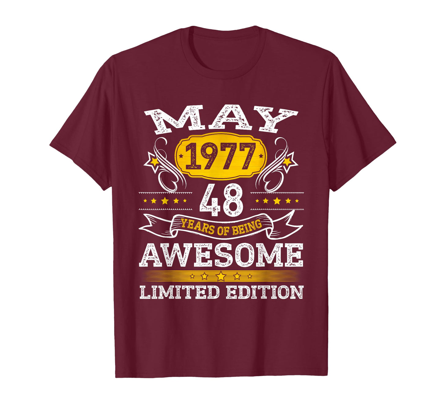 May 1977 Limited Edition 48th Birthday Gift 48 Year Old T-Shirt