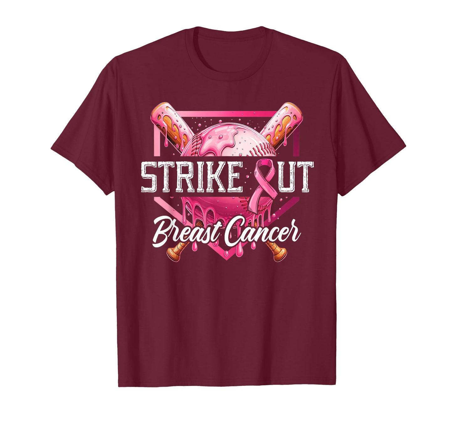 Strike Out Breast Cancer Baseball Fight Awareness Men Women T-Shirt