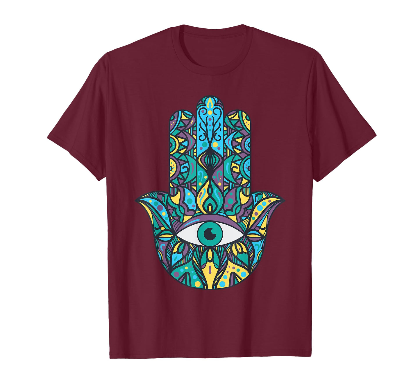 Hamsa Hand Meditation Yoga Hand Of Fatima Men Women T-Shirt