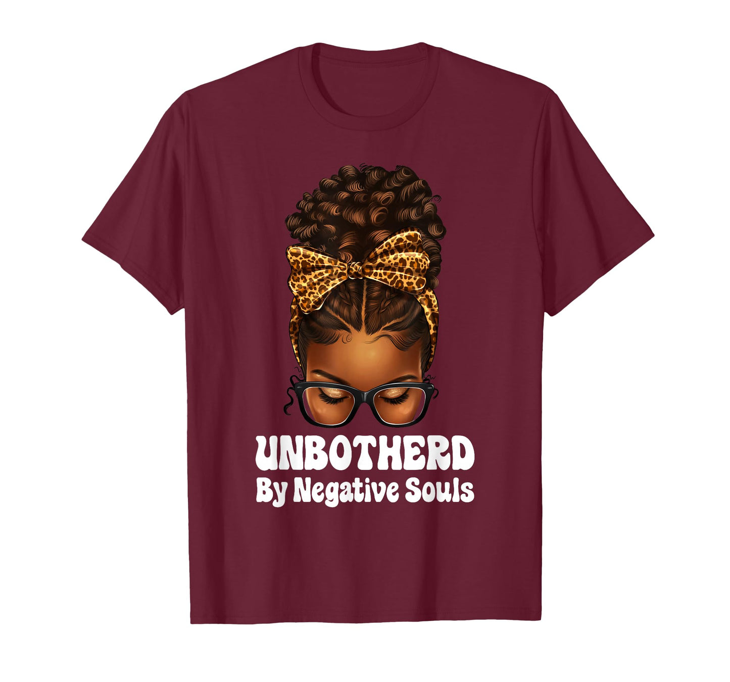 Unbothered Afro Mesy Bun African American Black Woman T-Shirt