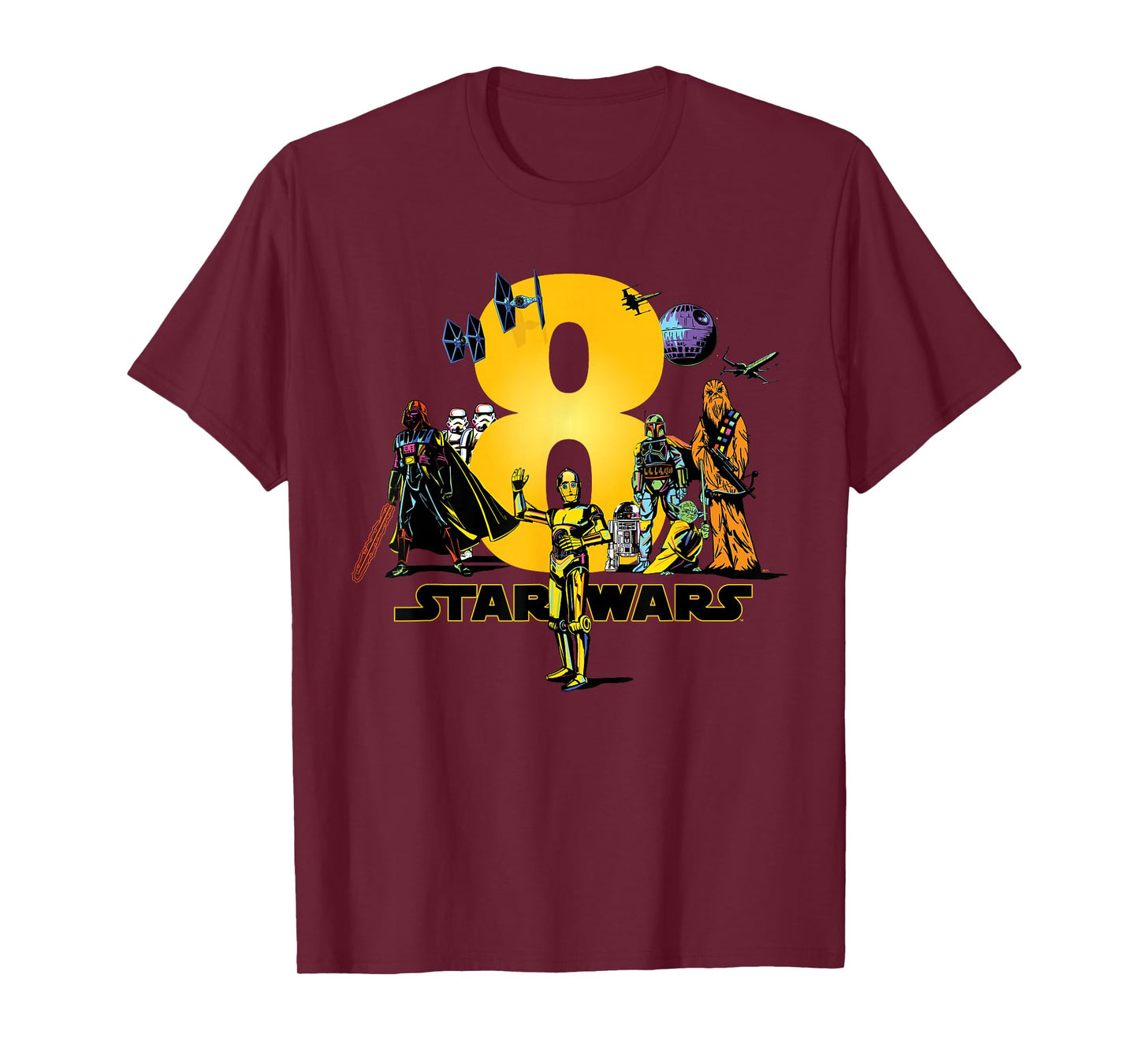 Star Wars Classic Characters Eighth Birthday 8 Years Old T-Shirt