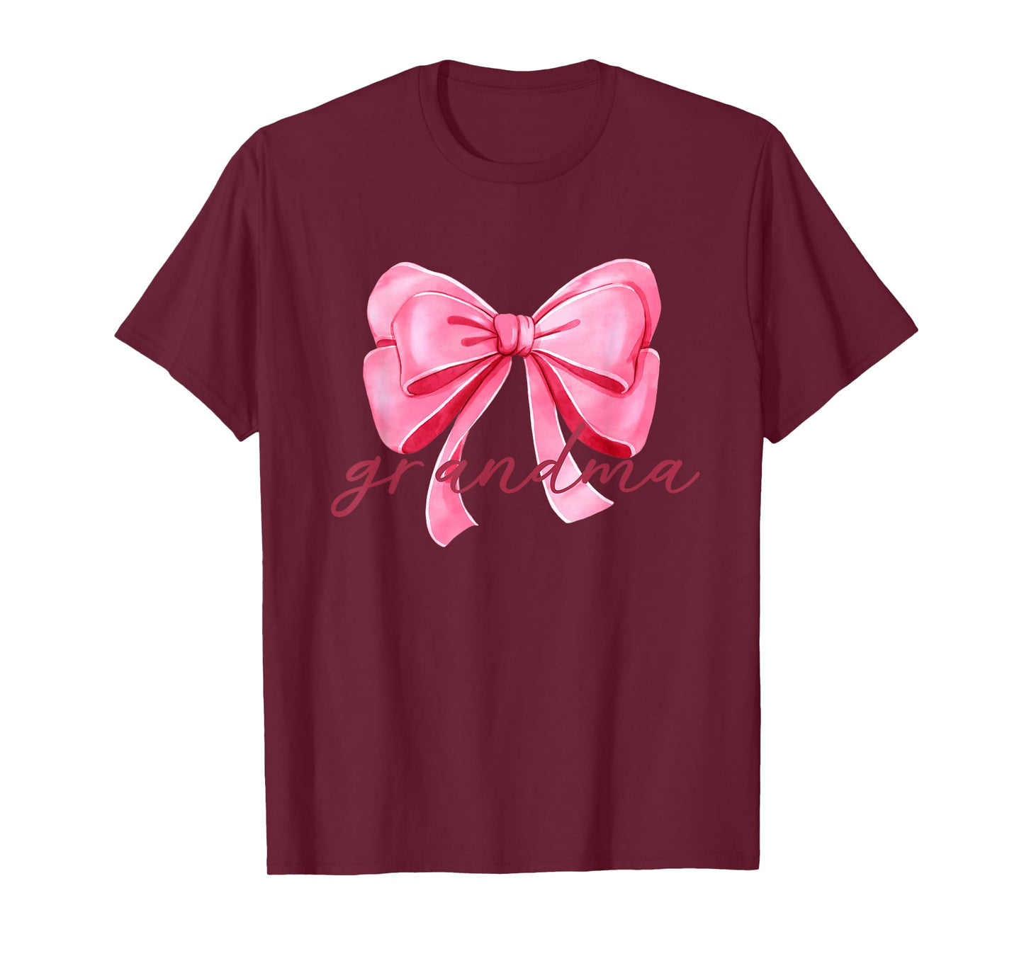 Grandma Pink Bow Birthday Baby Shower Family Pink Ribbon T-Shirt
