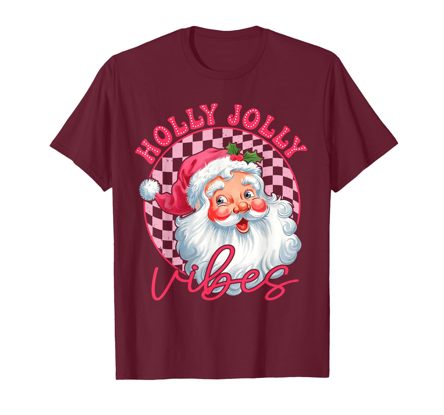 Groovy Cute Santa Claus Christmas Vibes Xmas Women Girl Kids T-Shirt