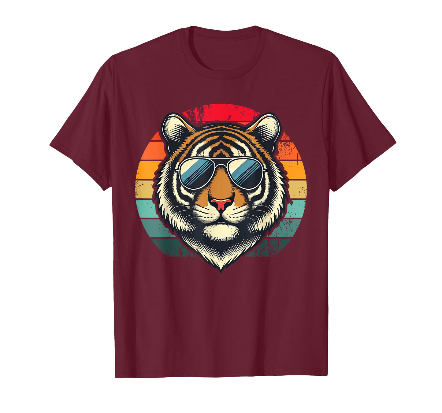 Retro Tiger in Sunglasses Men Women Kids Novelty Funny Tiger T-Shirt