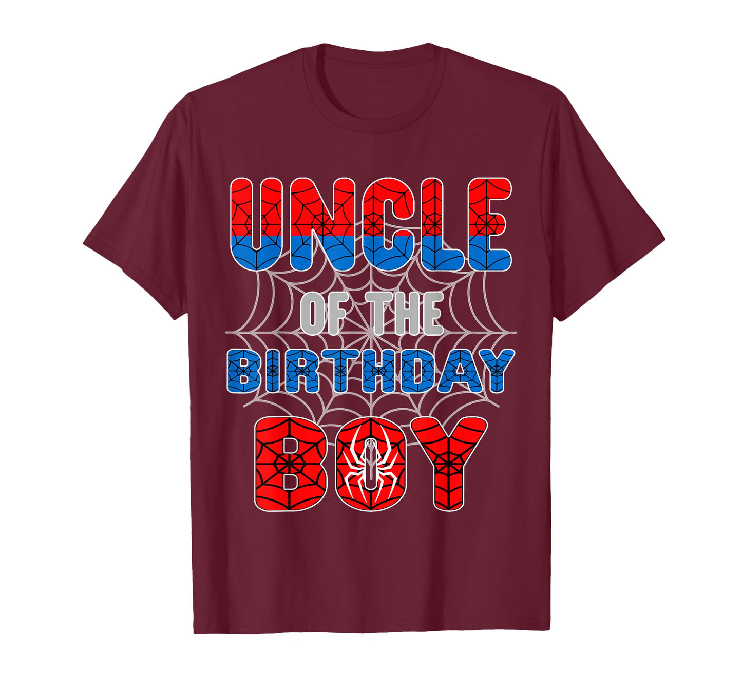Spider Web Birthday Party Uncle of The Birthday Boy T-Shirt