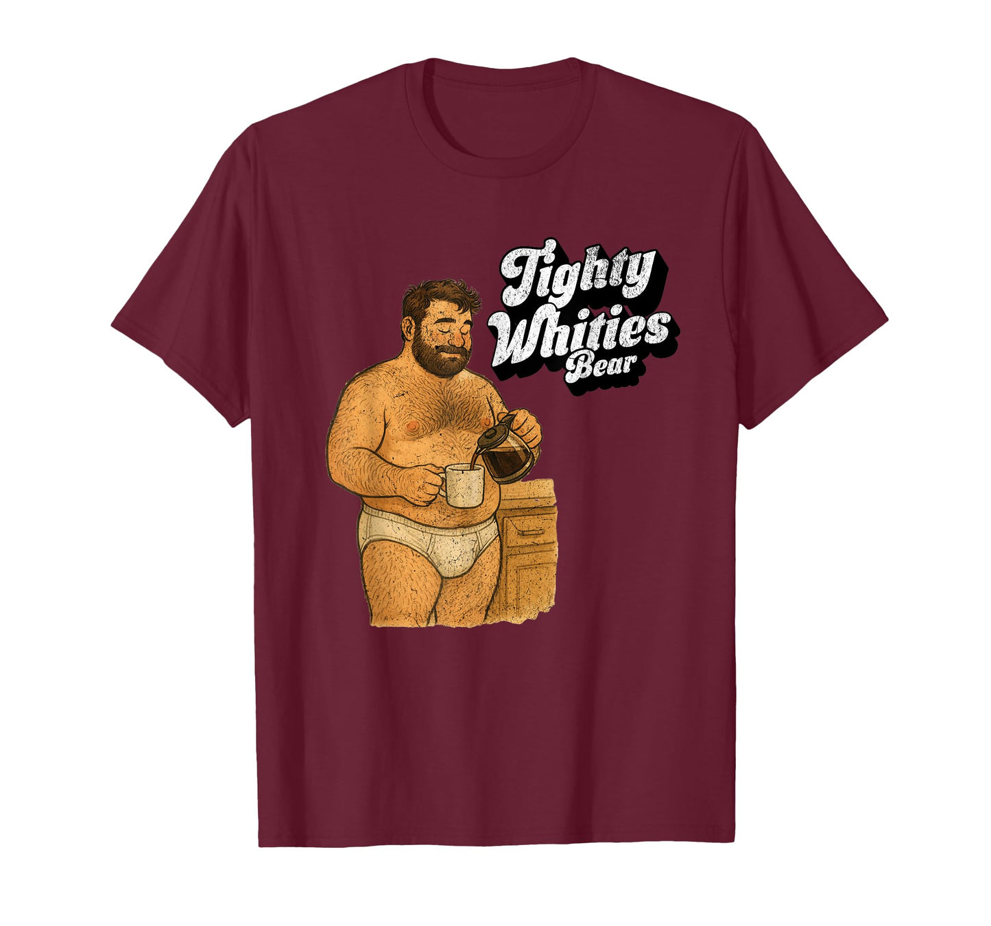 Retro Bear Illustration Tighty Whities Briefs Art T-Shirt