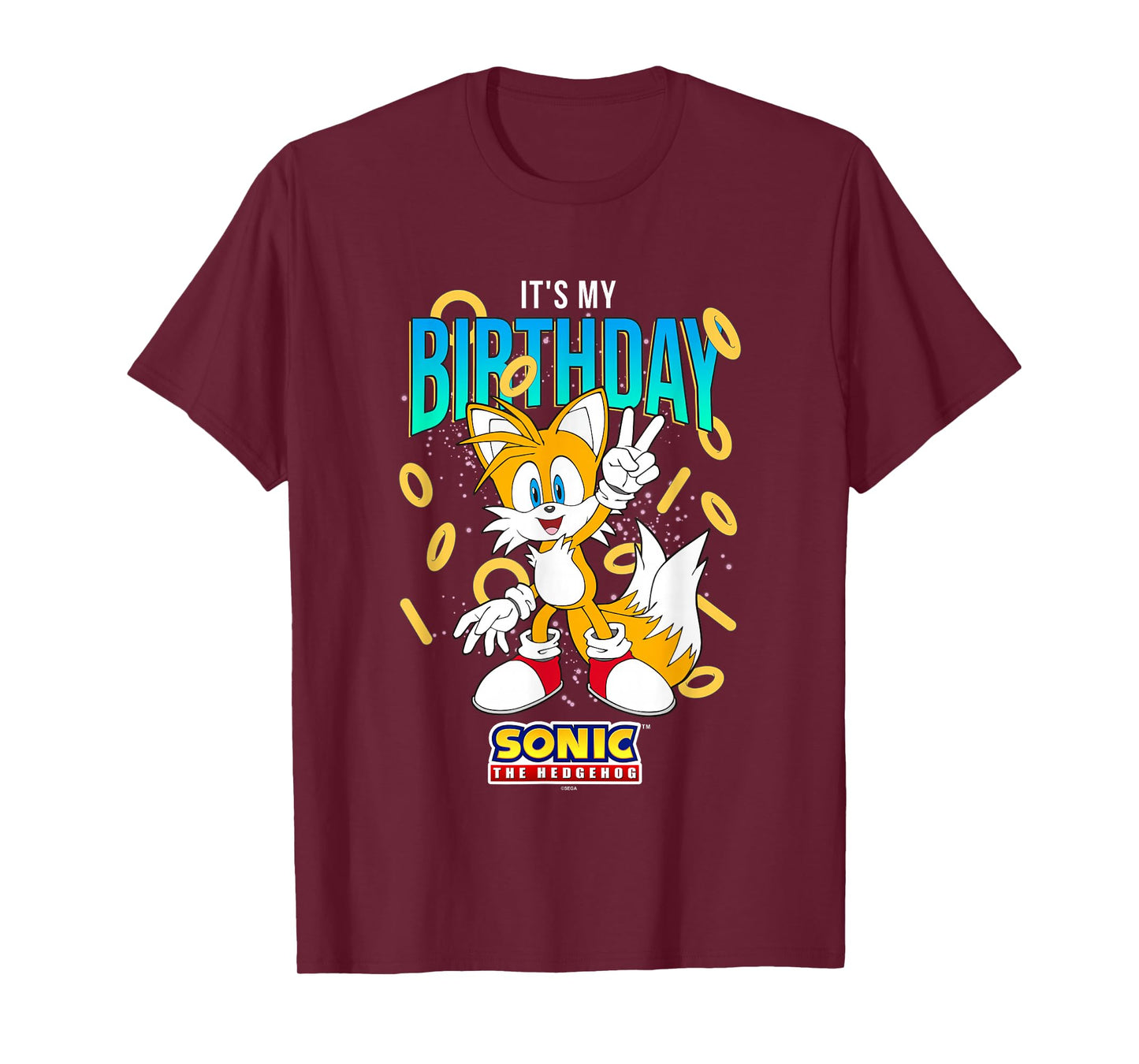 Sonic The Hedgehog Birthday It's My Birthday Tails Rings T-Shirt