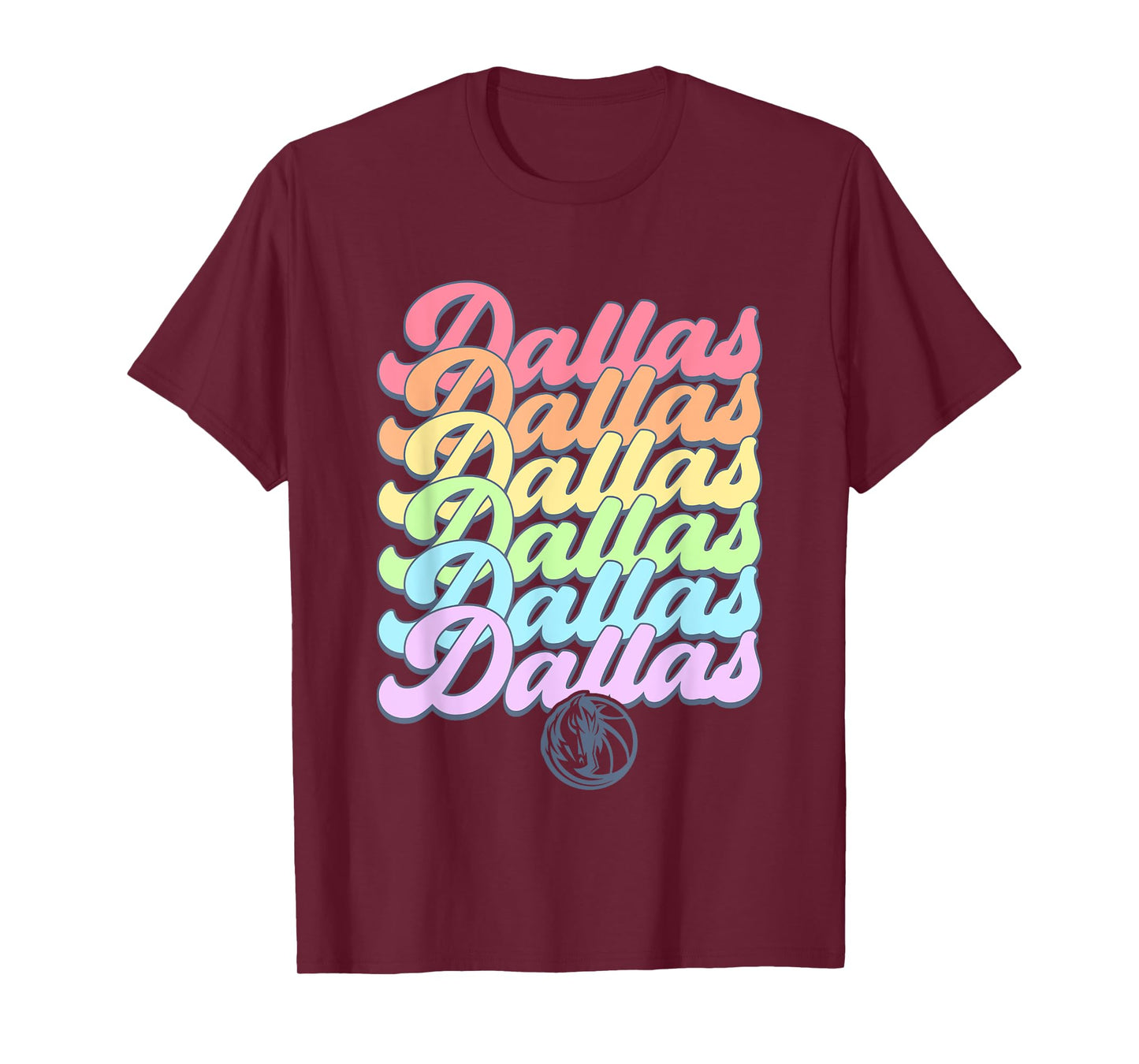 NBA Dallas Mavericks Pastel Rainbow Pride Stack T-Shirt