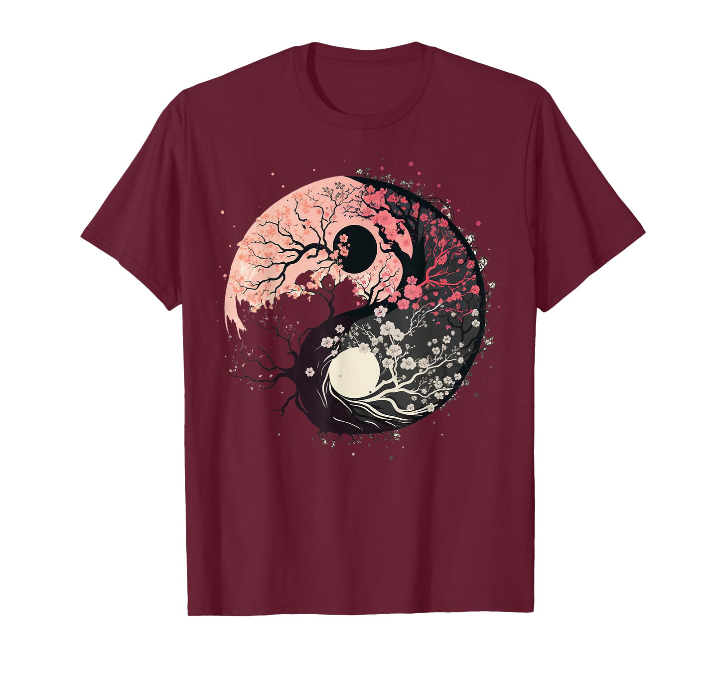 Cherry Blossom Taoism Yin Yang on Zen Taijitu Yin Yang T-Shirt