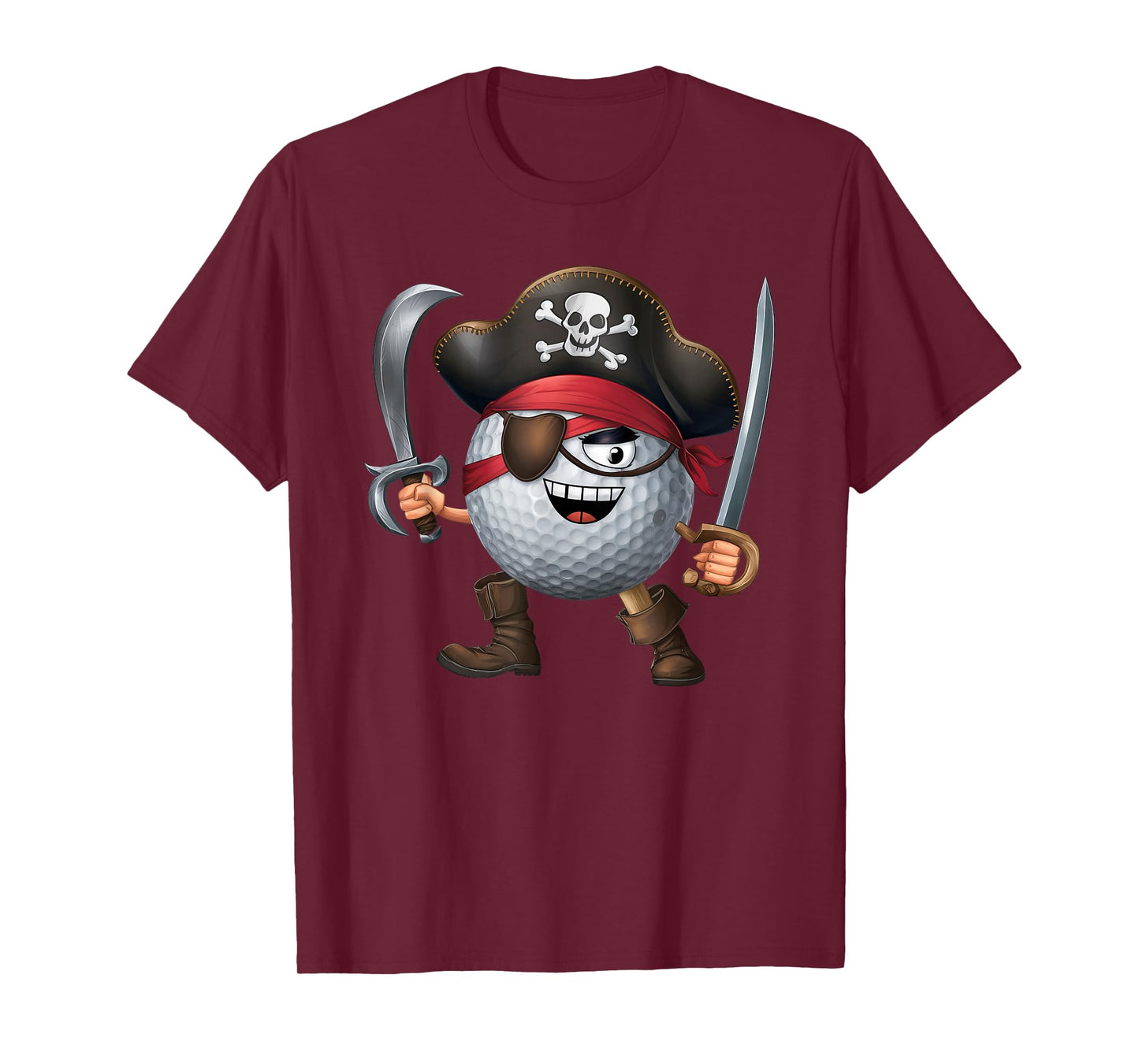 Golf Halloween Pirate Player Mens Womens Kids Pirate Funny T-Shirt