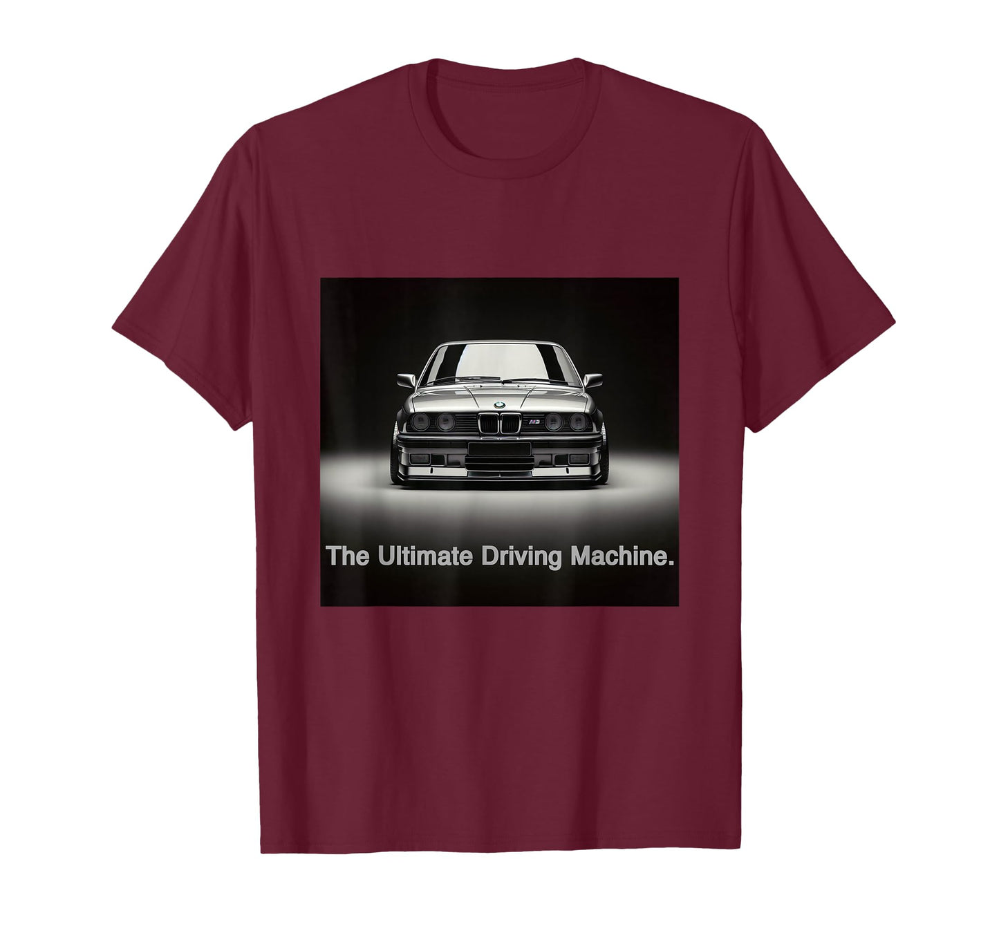 Russ Designs Ultimate Driving Machine Vintage Euro E30 T-Shirt - Black, Small, Unisex, Short Sleeve, Polyester, Car-Themed, Driving, All Seasons