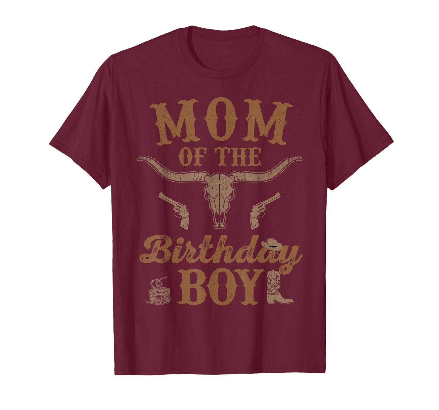 Mom of The Birthday Boy Western Rodeo Cowboy Family Matching T-Shirt