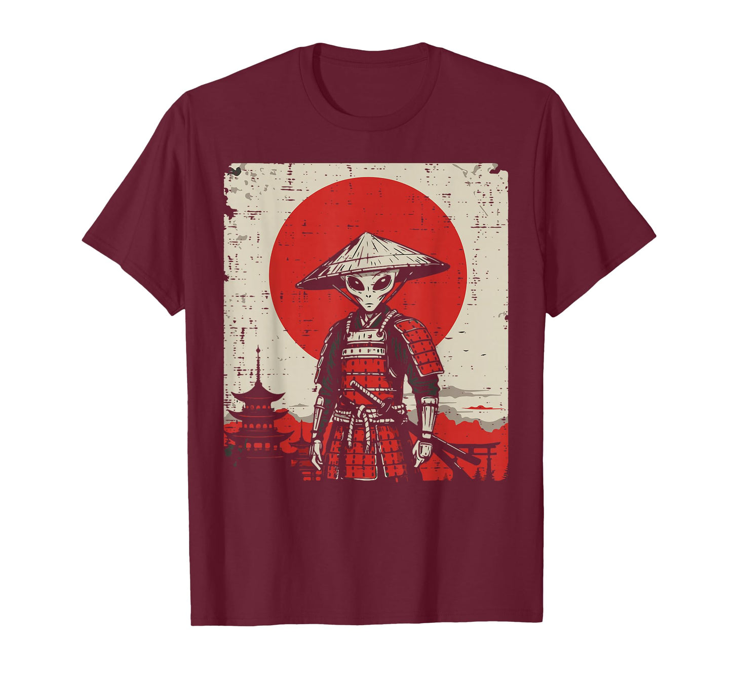 Alien Samurai Japanese Art Funny Ufo Ukiyoe Men Women Kids T-Shirt