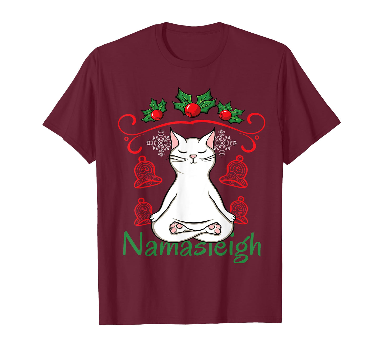 Namasleigh Santa Claus Namaste Yoga Ugly Christmas T-Shirt T-Shirt
