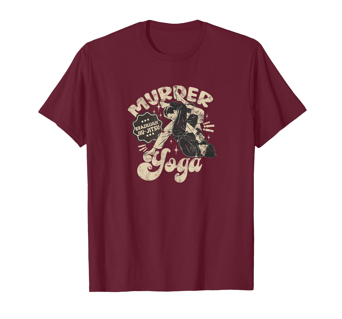 Murder Yoga Funny Brazilian Jiu Jitsu Wrestling Distressed T-Shirt