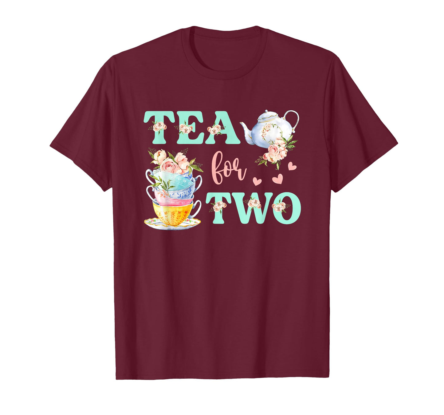 Tea For Two 2nd Birthday Outfit Girl Tea Party Bday Theme T-Shirt