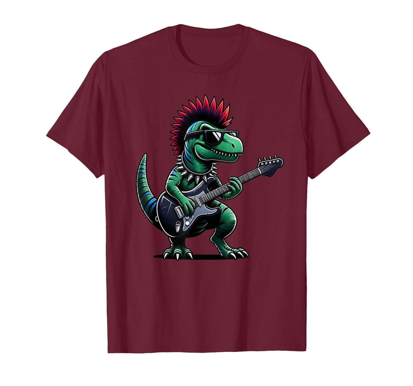 Cute Punk Dinosaur, Rock'n Roll Goth Dino, Guitar Band Funny T-Shirt