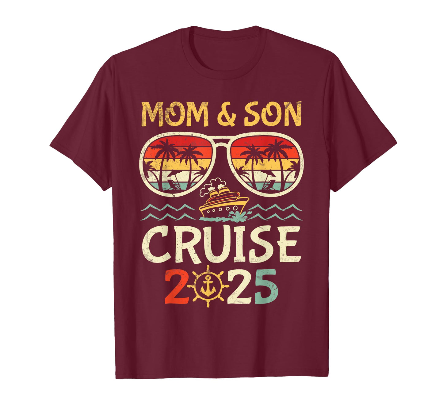 P8Shop New Trip 2025 Mom & Son Tropical Family Vacation T-Shirt - Black, Unisex-Adults/Kids, Short Sleeve, T-Shirt, Solid, Crew Neck, Medium, Summer