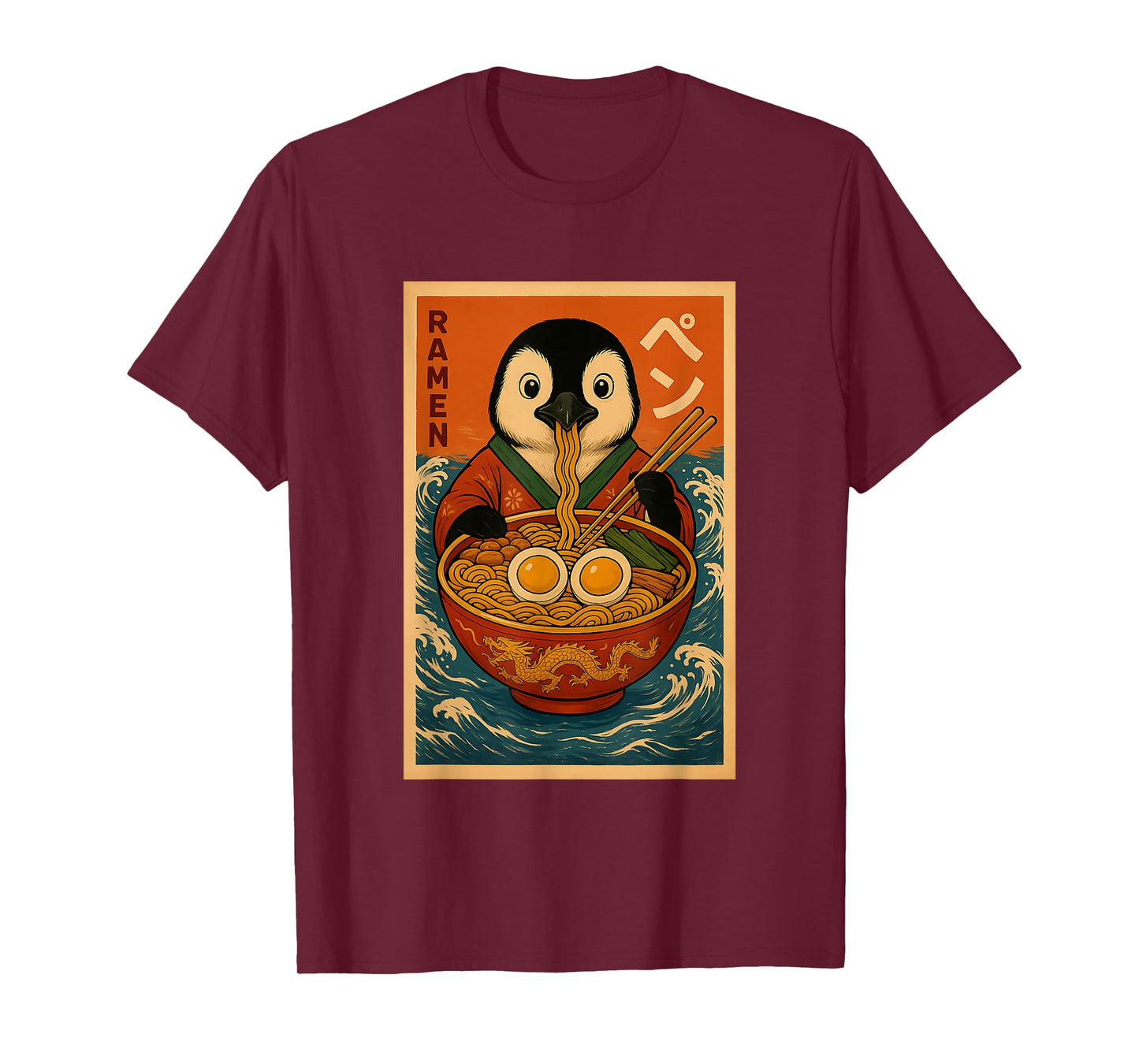 Penguin Eating Ramen Japanese Noodles Funny Gifts T-Shirt