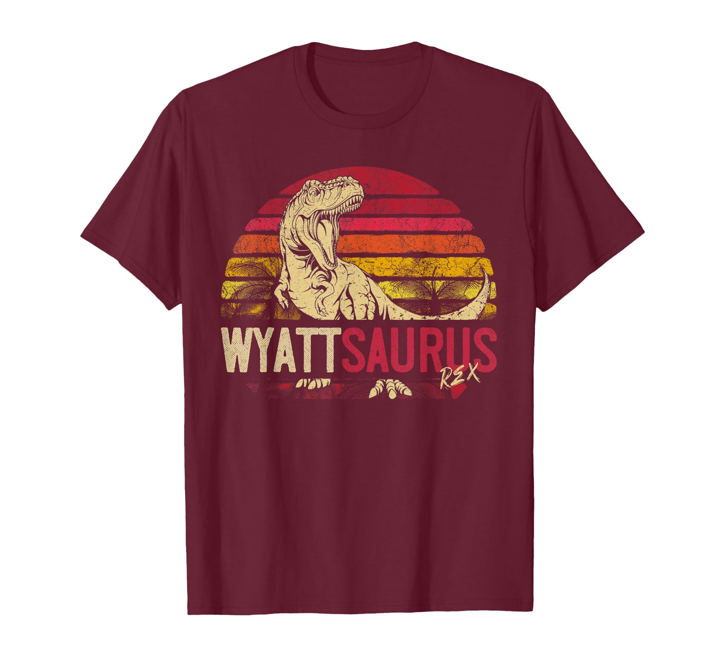 Wyatt Saurus Funny Personalized Dinosaur T Rex Name Boy Gift T-Shirt