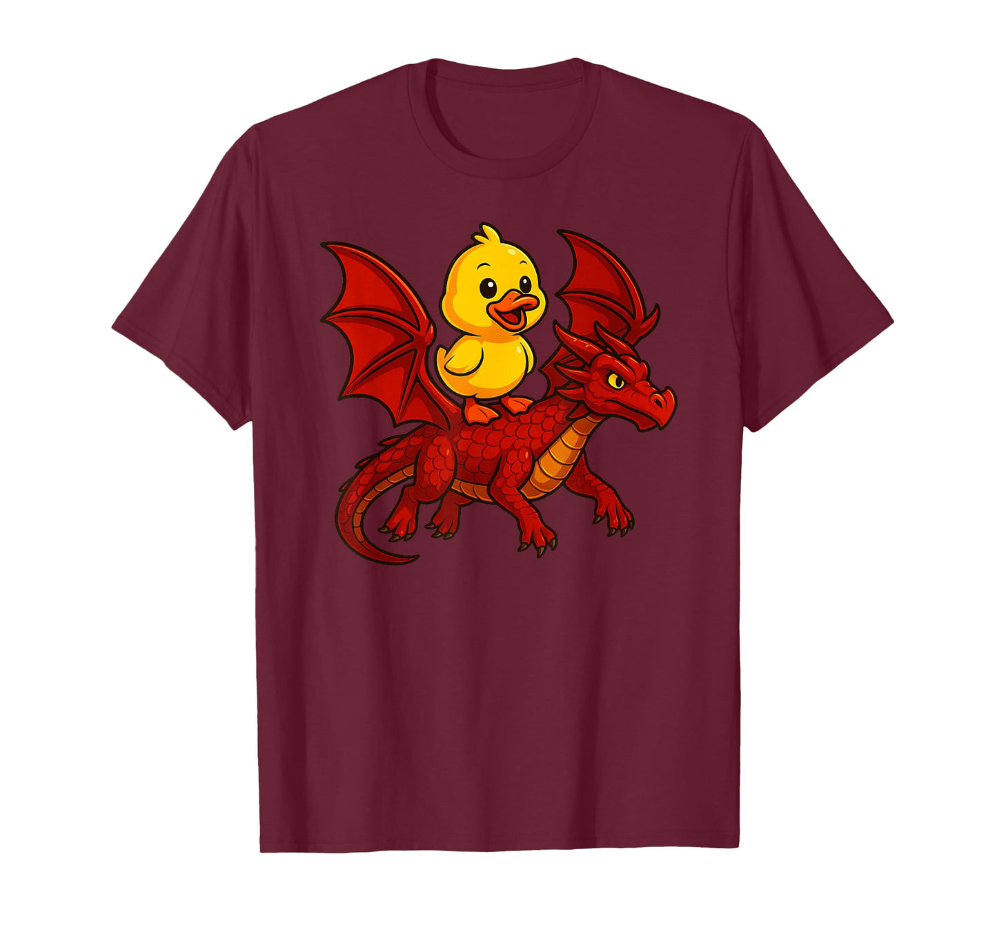Yellow Duck Red Dragon Riding Zoo Day Animal Lover Boys Girl T-Shirt