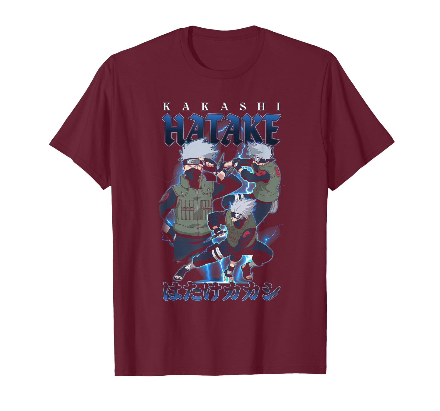 Naruto Shippuden Retro Kakashi Lightning Poses Anime T-Shirt