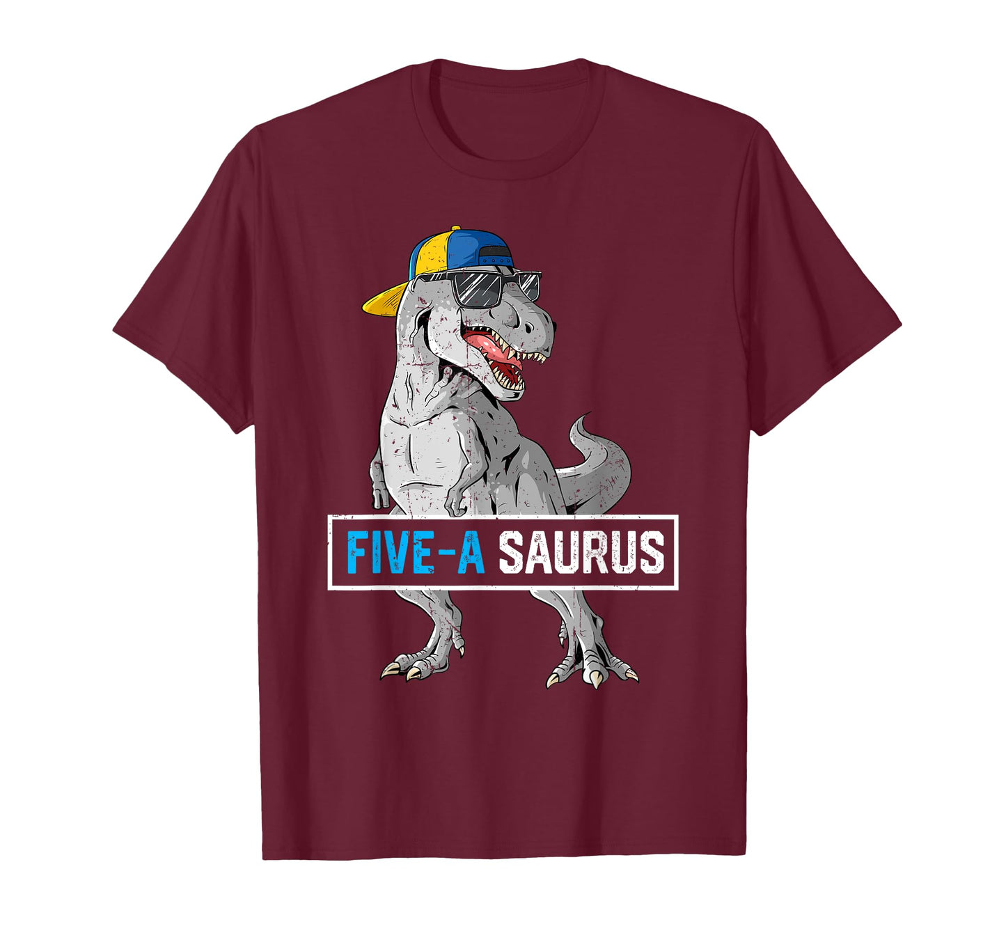 5 Years Old Dinosaur 5th Birthday T Rex Dino Five Saurus T-Shirt