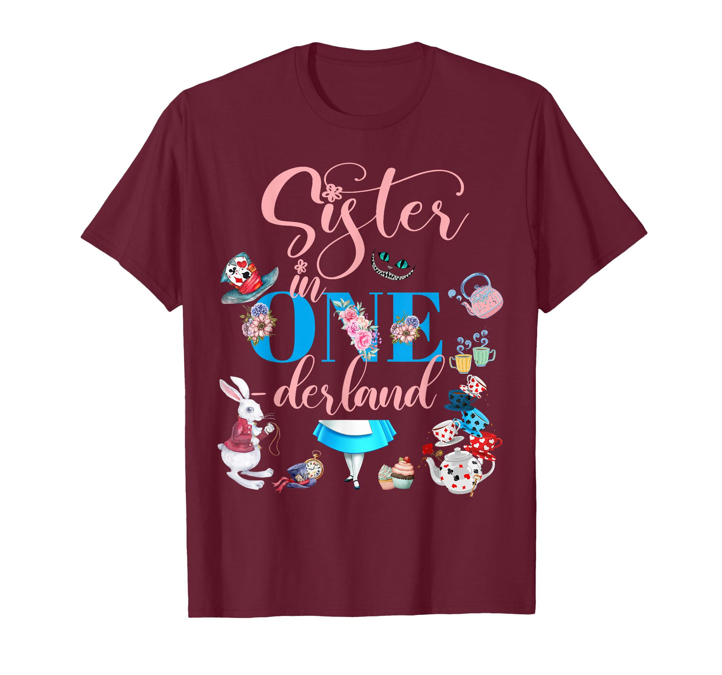Alice in ONEderland Family Sister Of The Birthday Girl T-Shirt