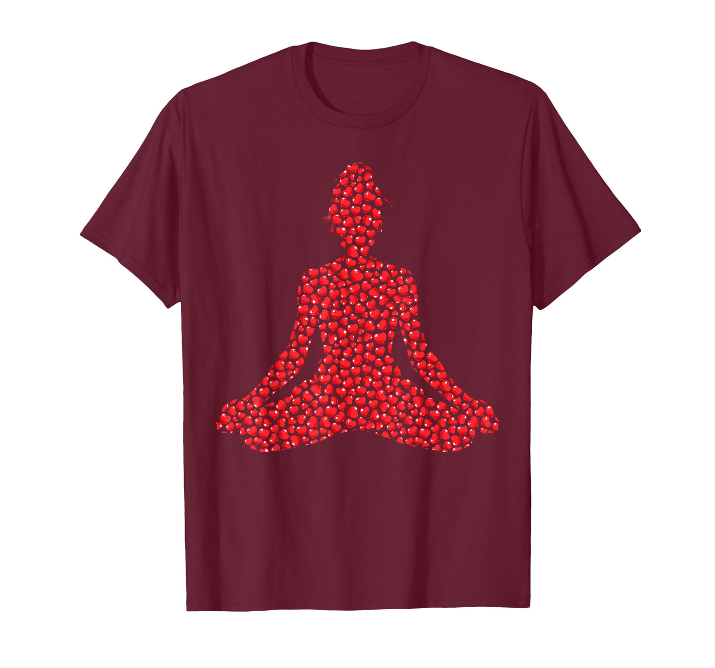 Yoga Lover Heart Shape Yoga Valentine's Day T-Shirt