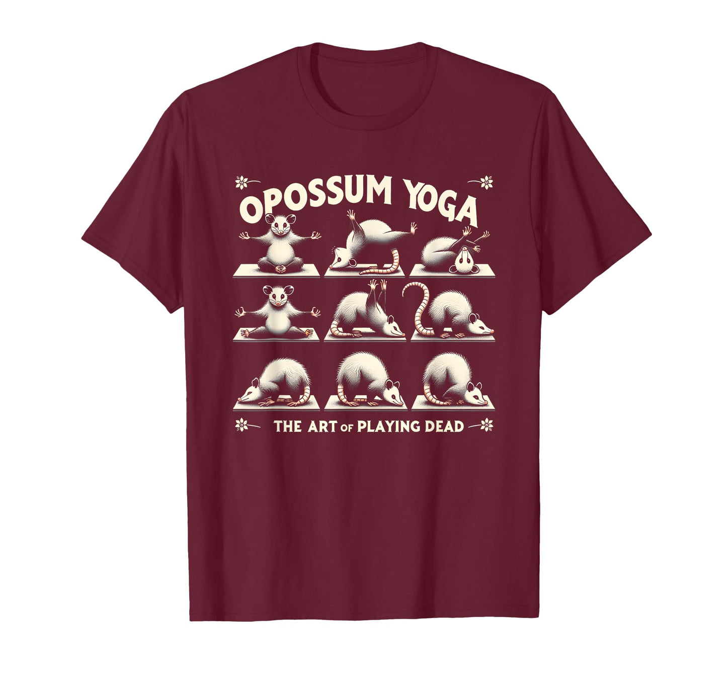 Funny Possum Yoga Lotus Meditating Zen Funny Opossums Memes T-Shirt