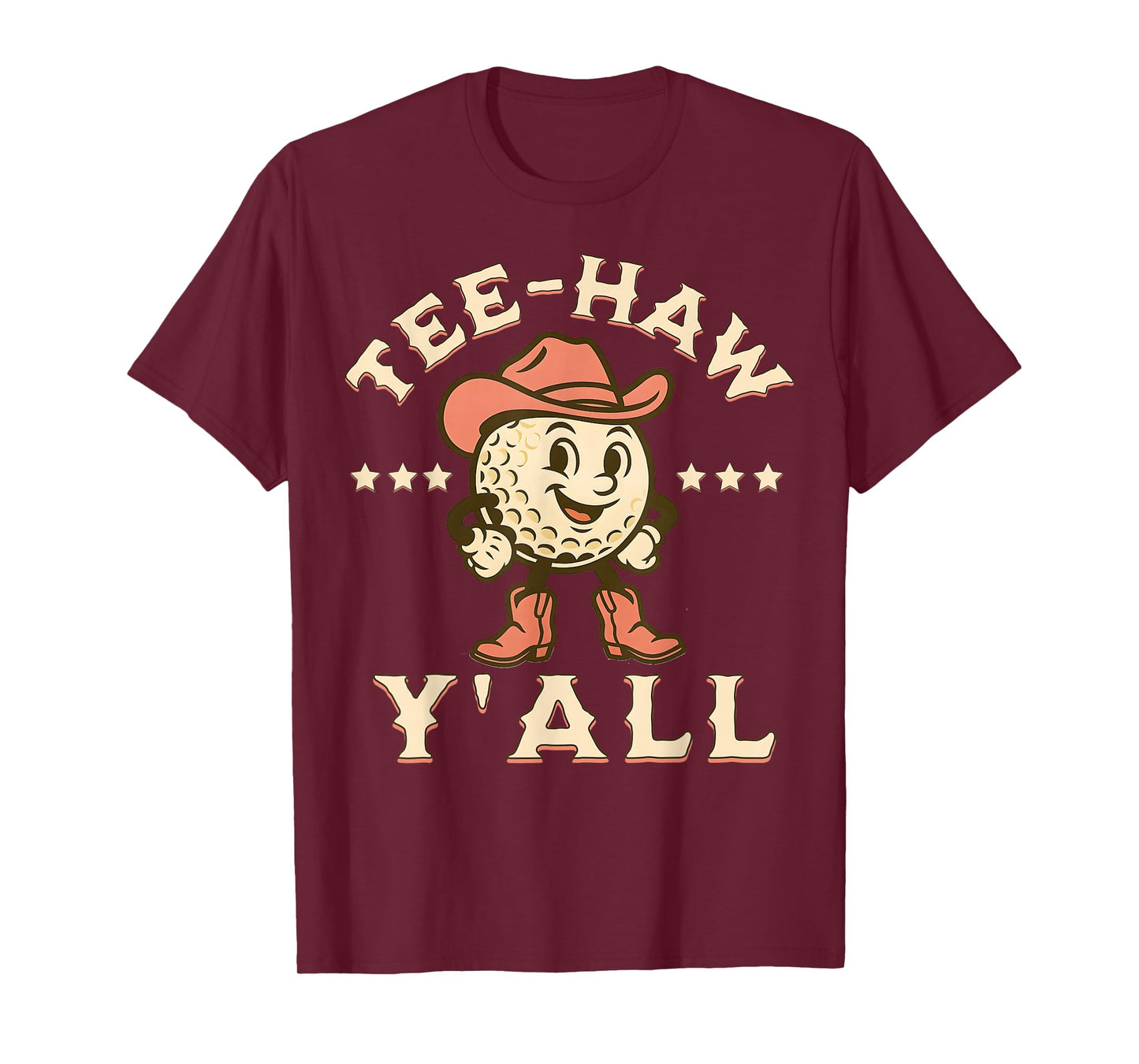 Western Tee Haw Y'all Funny Golf Ball Cowgirl Southern Women T-Shirt
