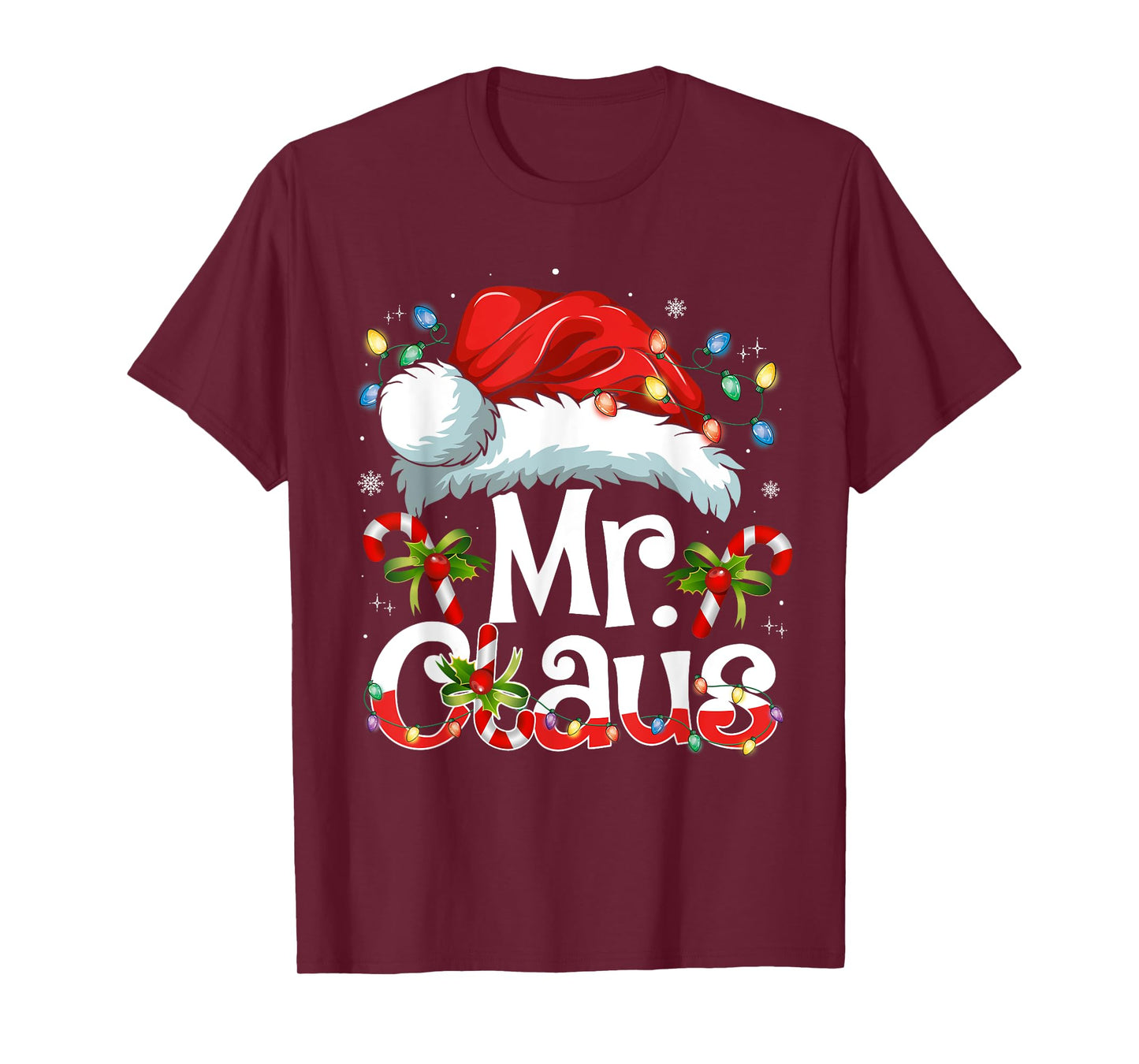 Mr and Mrs Claus Couples Matching Christmas Pajamas Santa T-Shirt