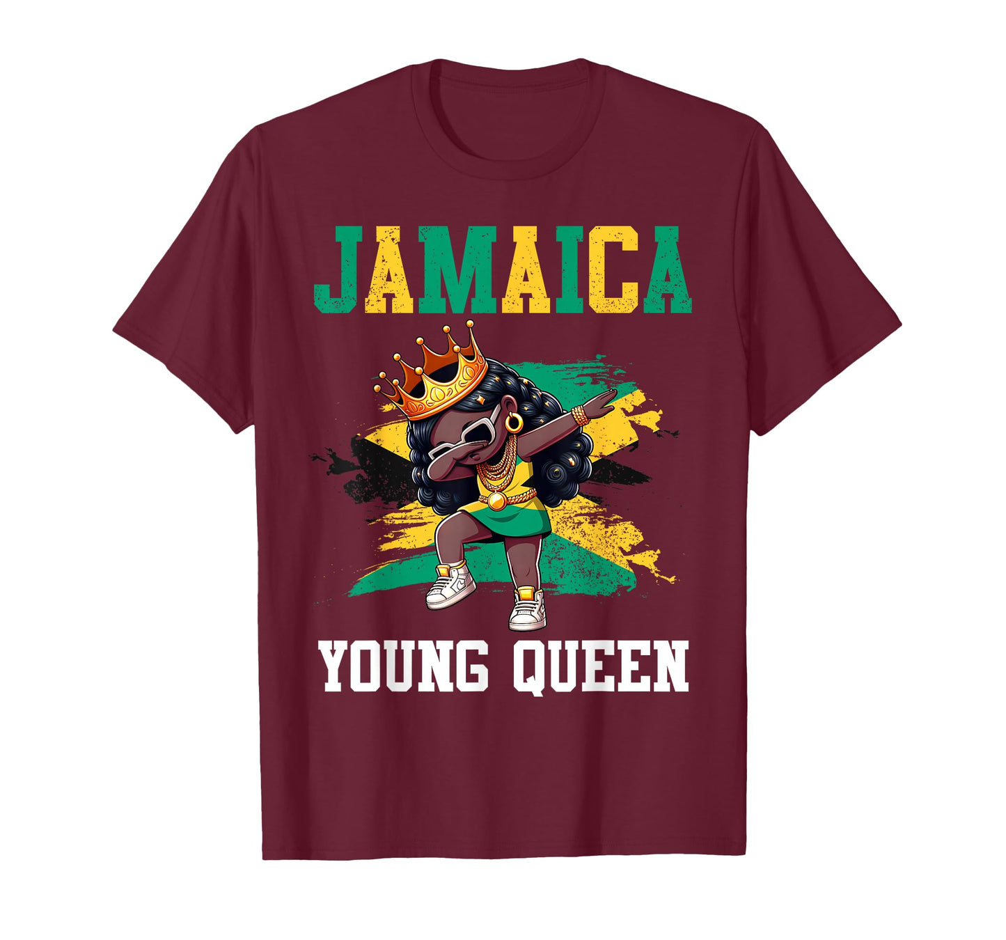 Jamaica Young Queen Jamaican Girl Proud Jamaican Flag T-Shirt