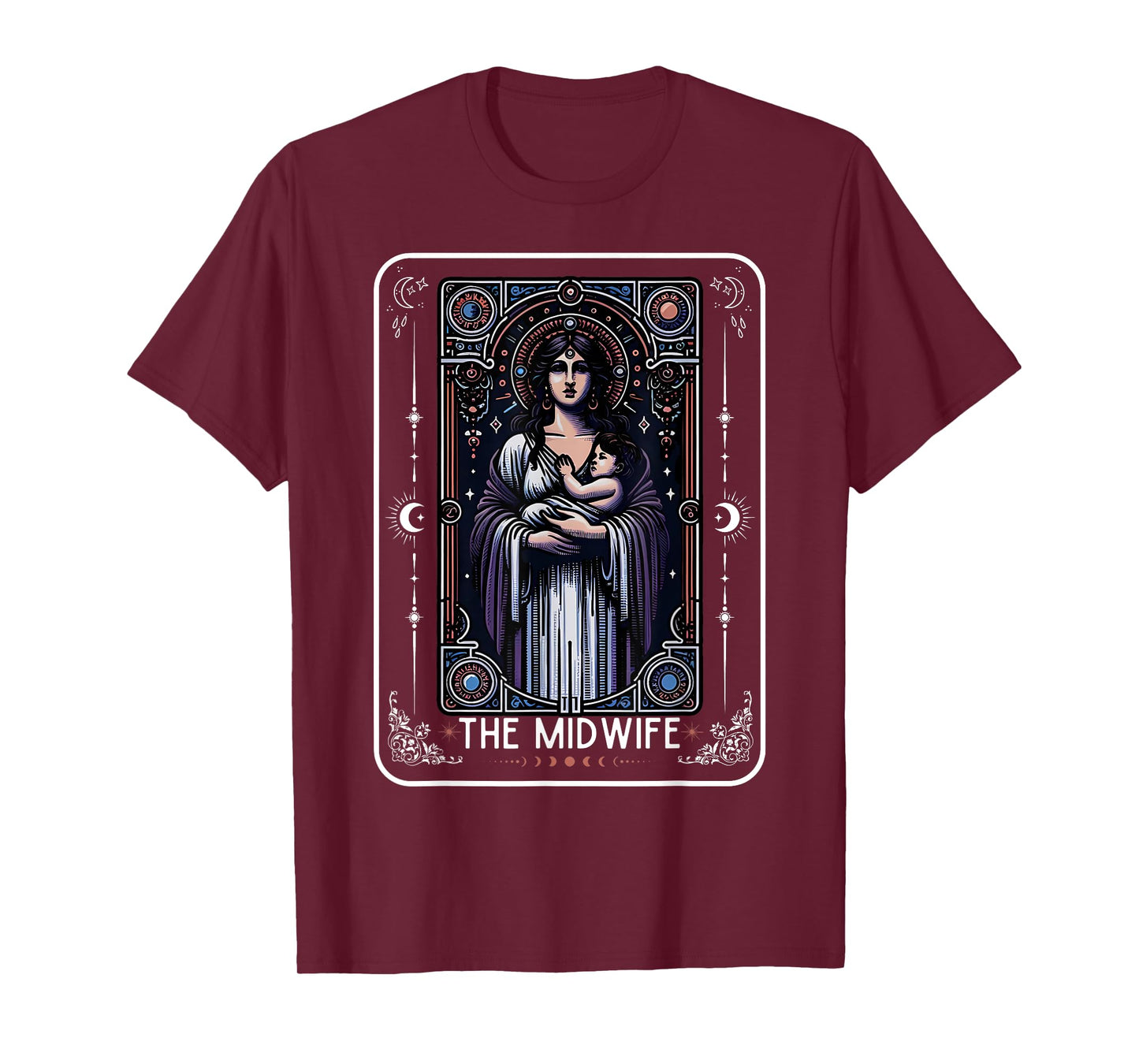 Midwife Tarot Card Witchy Doula L&D Nurse Spooky Midwife T-Shirt