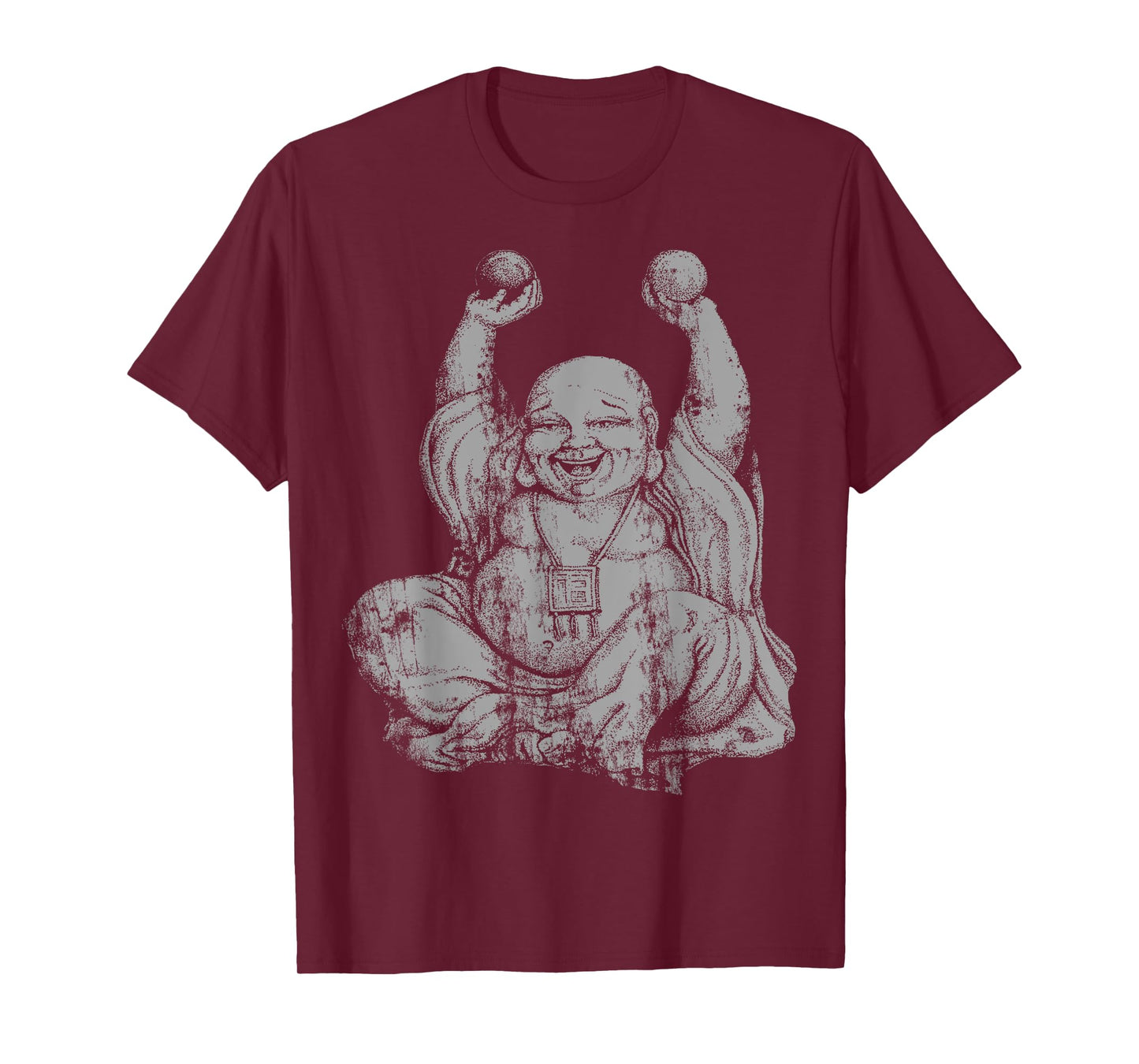 Silver Laughing Buddha Yoga T-Shirt