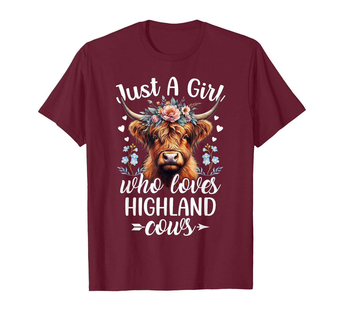 Just a Girl Who Loves Highland Cows Scottish Highland Cows T-Shirt