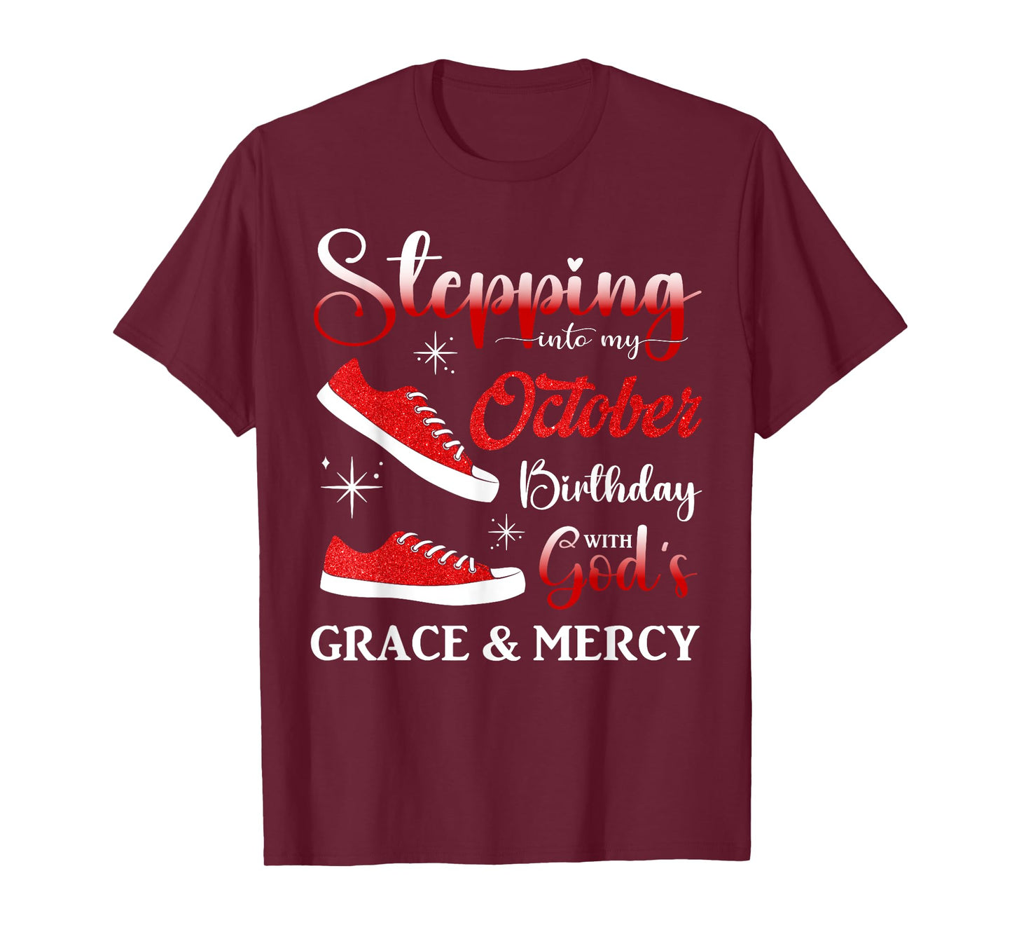 Stepping into My October Birthday Men Women Kids October BD T-Shirt