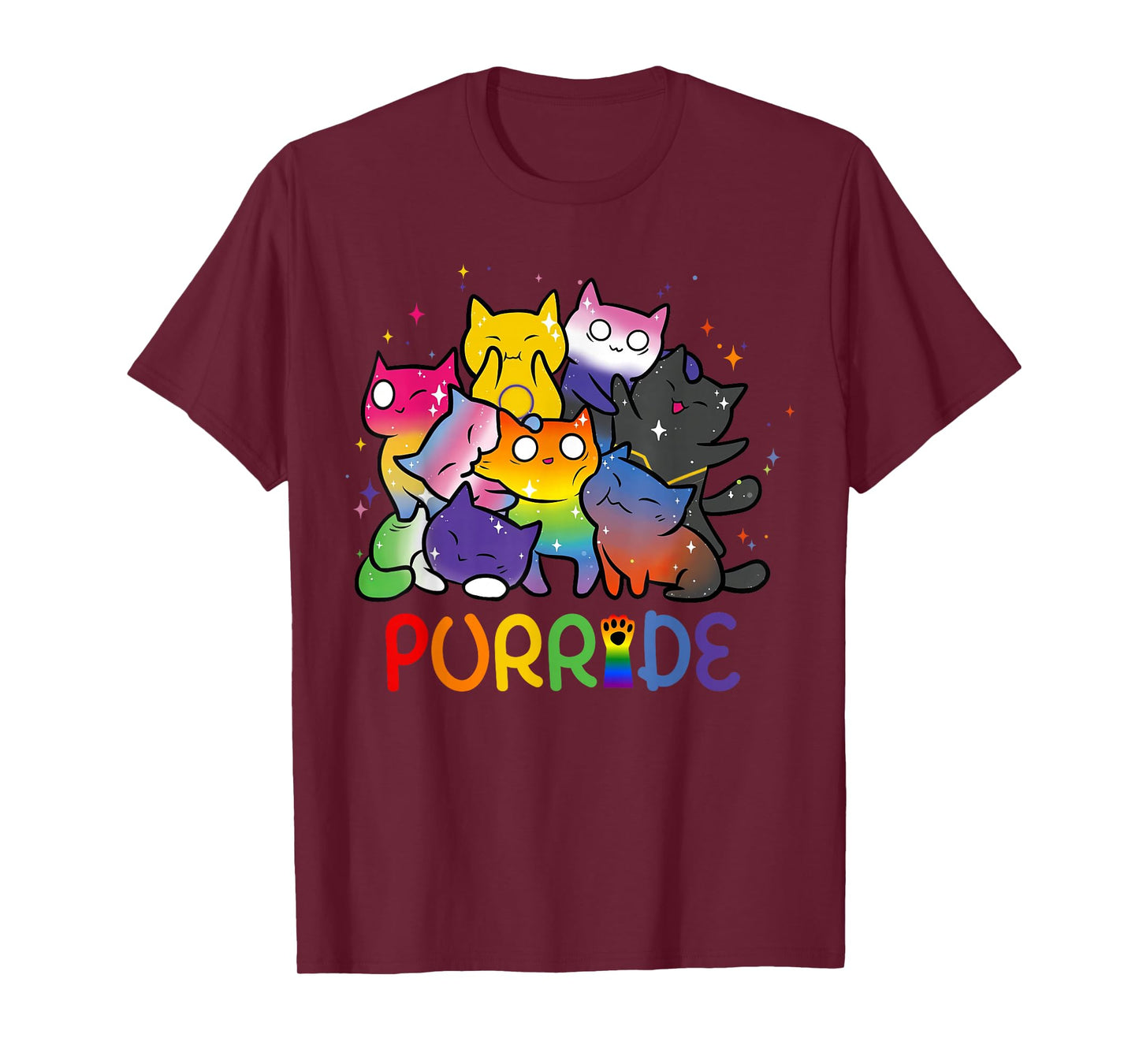 Purride Cat Pride Ally LGBT Rainbow Animal Lovers Women Kids T-Shirt