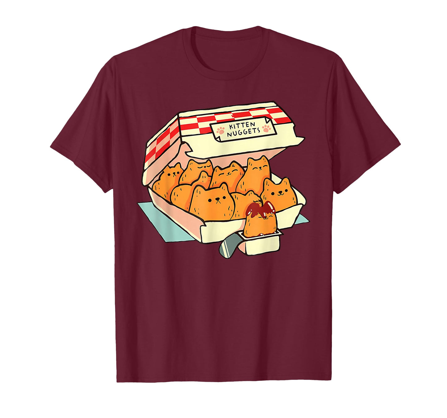 Kitten Nuggets Food Pun Cat Lover Gift Chicken Nuggets T-Shirt