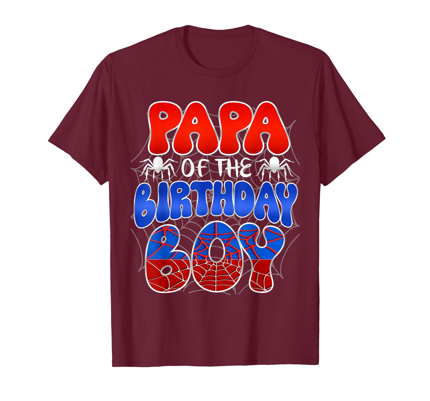 PAPA of the Birthday Boy Costume Spider Web Birthday Party T-Shirt
