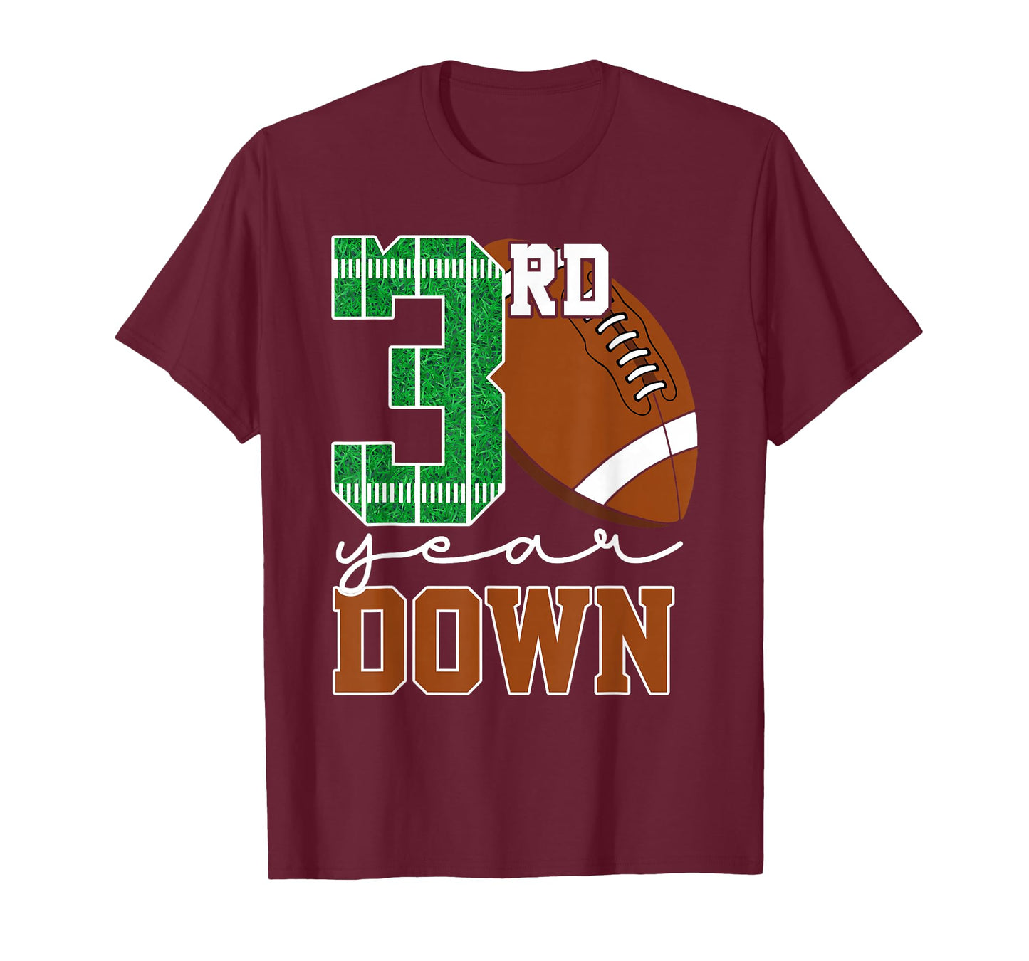 3rd Year Down Football Lover Third Birthday Boy Party T-Shirt